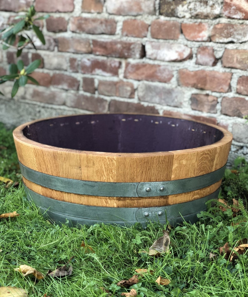 Flower pot made from 1/4 used 225l wine barrel 55l image 6