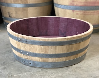 Mini pond made from 1/4 used 300l wine barrel (75l)