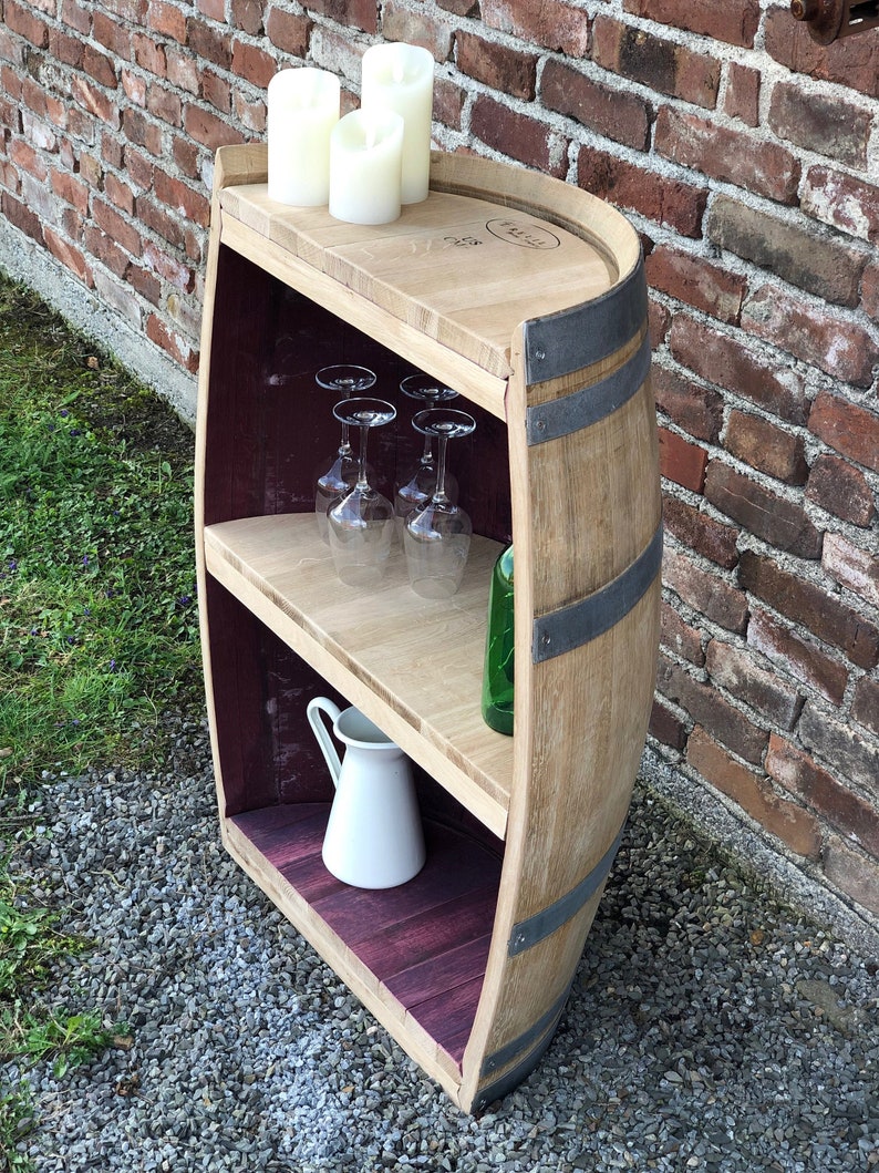 Round Wine Barrel Shelf Etsy