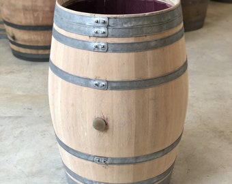 Plant pot made from a whole used 225l wine barrel