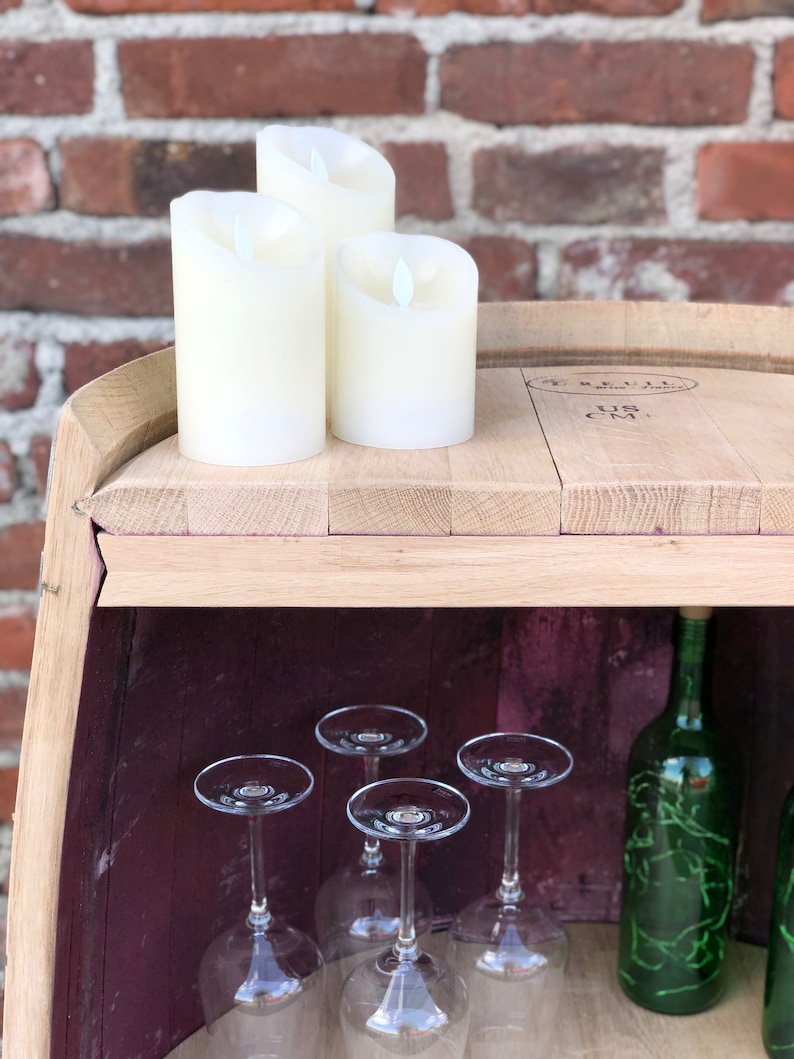 Round wine barrel shelf image 5