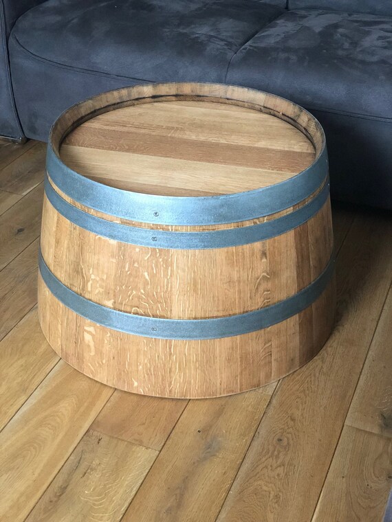 Wine Barrel Coffee Table Oiled Half Wine Barrel