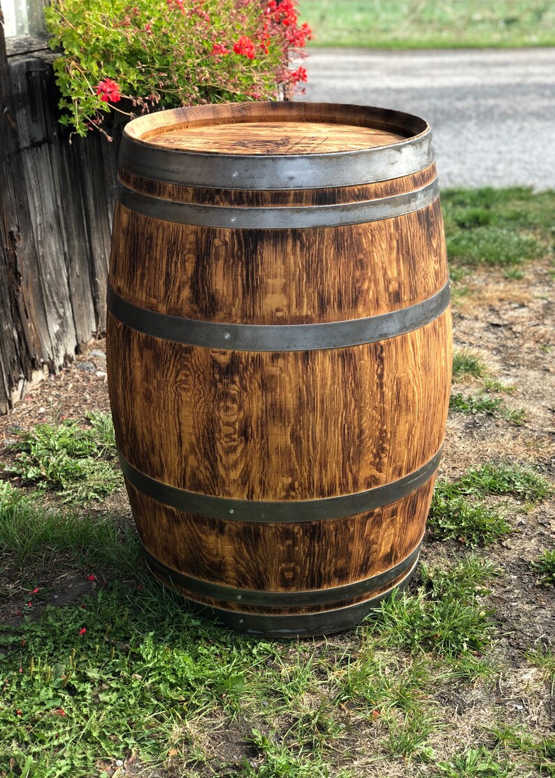 Used Wine Barrel 225l Rustic Etsy