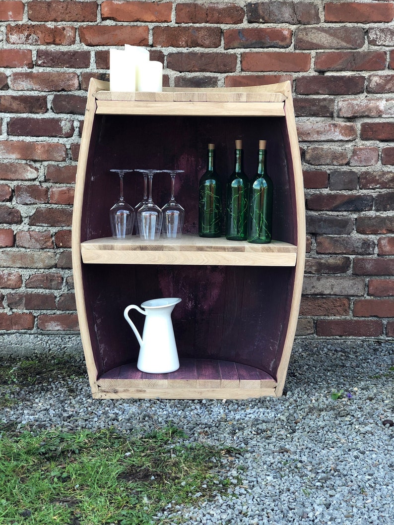 Round wine barrel shelf image 2