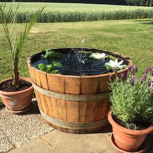 Mini pond made from 1/2 used 225l wine barrel 100l image 8