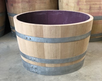 Mini pond made from 1/2 used 225l wine barrel (100l)