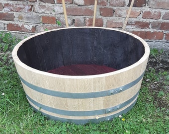 Blumenkübel aus 1/4 gebrauchtem 300l-Weinfass (75l)