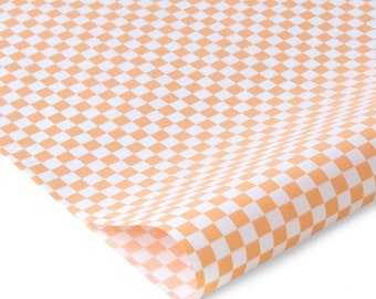 Seidenpapier Karo Check Peach 10 Stück -  Geschenkpapier Papier Einpackpapier shopzubehör Verpacken