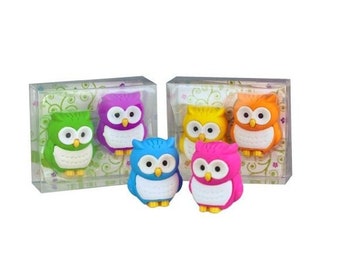Eraser Set Owl Set of 2 - Eraser School Children's Birthday Owl