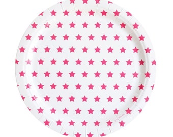 Paper Plate Star Set of 8 pink