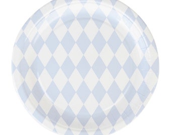 Paper Plate Diamond Set of 8 blue