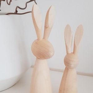 Easter bunnies wood set of 2 wooden bunnies Easter wood