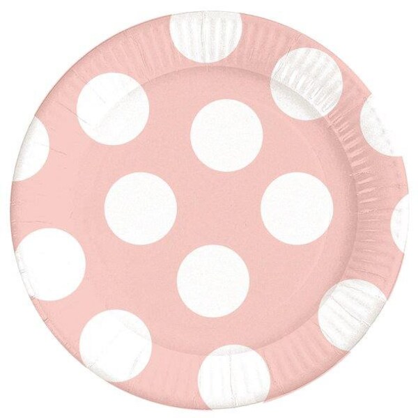 Paper plate dots pink 10 pieces