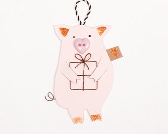 Lucky Pig Lots of Gift- New Year Lucky Pig Paper Pendant