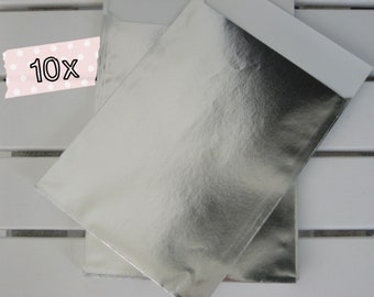 Paper bags silver set of 10