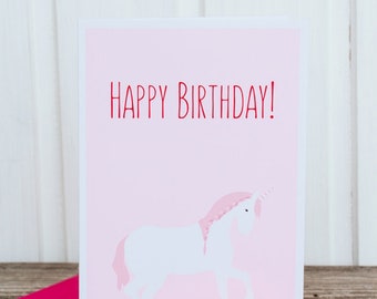 Klappkarte Einhorn Happy Birthday