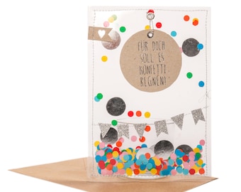 Carte d’anniversaire Confettis - Carte postale Carte de vœux d’anniversaire