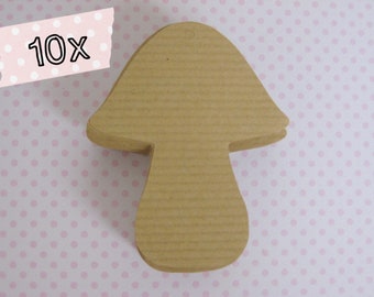 Gift pendant kraft paper mushroom 10 pieces