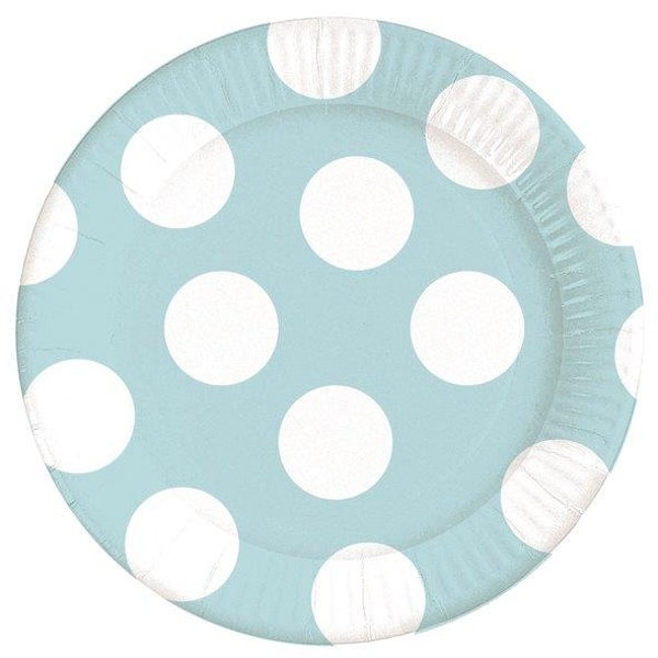 Paper plate dots blue 10 pieces