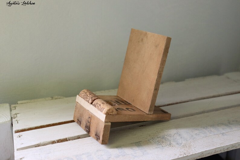 Vintage Handyhalter Universal Handyhalterung aus Holz