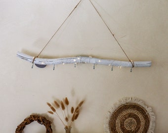 DIY Fensterdeko zum Hängen-Deko Ast mit Haken & Lichterkette 60,70 und 80cm | Hängedeko fürs Fenster | Dekozweig für Frühling-Ast beleuchtet