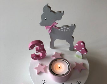 With eye! Birthday candle holder from Pilzglück, birthday candle, children's birthday, birthday number, baby, child