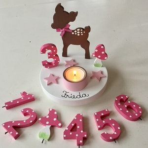 Birthday candle holder from Pilzglück, birthday candle, children's birthday, birthday number, baby, child