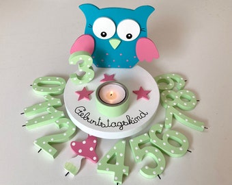 Birthday candle holder from Pilzglück, birthday candle, children's birthday, birthday number, baby, child, birth