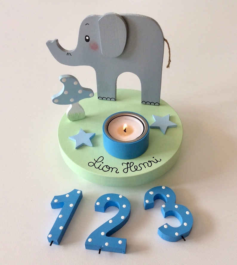 Birthday candle holder from Pilzglück, birthday candle, children's birthday, birthday number, baby, child, birth, candle holder, number image 6