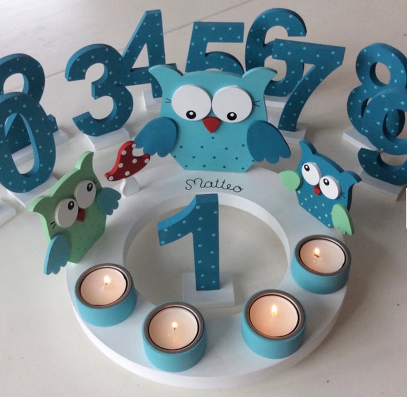 Zahl für Kerzenkranz, Geburtstagszahl, Kindergeburtstag, Geburt Bild 3