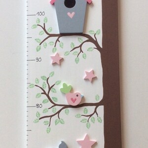 Children's measuring stick from Pilzglück, measuring stick, measuring bar, child, wood, children's room, baby, gift, birth, baptism, deer, fly agaric, star, tree image 3