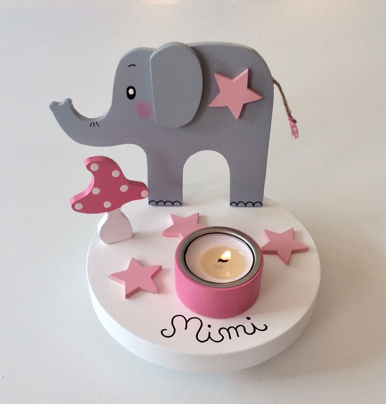 Birthday candle holder from Pilzglück with birthday number, children's birthday party, birthday number, birthday, baby, child, birth, elephant image 5