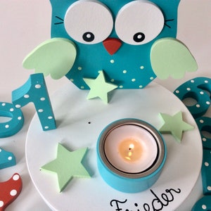 Geburtstags-Kerzenhalter von Pilzglück, Geburtstagskerze, Kindergeburtstag, Geburtstagszahl, Baby, Kind, Geburt Bild 2