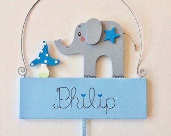 Namensschild von Pilzglück, Türschild, Schild, Name, Kinderzimmer, Kind, Baby, Geburt, Geburtstag, Taufe, Geschenk