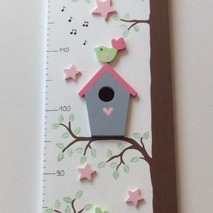 Children's measuring stick from Pilzglück, measuring stick, measuring bar, child, wood, children's room, baby, gift, birth, baptism, deer, fly agaric, star, tree image 1