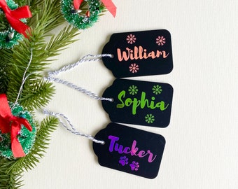 Personalized Wooden Christmas Stocking Tag, Customized Dog Stocking Tag, Customized Christmas Stocking Tag for Pets, Wooden Name Tags