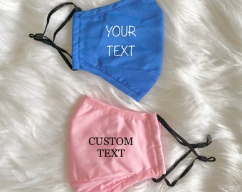 Custom Face Mask for Adults, Christmas and Holiday Gifts,%100 Cotton Face Mask, 3 Layers with Nose Wire, Filter Pocket, Adjustable Ear Loops