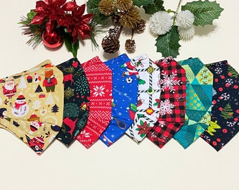 Christmas and Winter Themed Face Masks with Filters for Adults, Washable, 3 Layers, 100% Cotton, Nose Wire, Filter Pocket, Holiday Gifts
