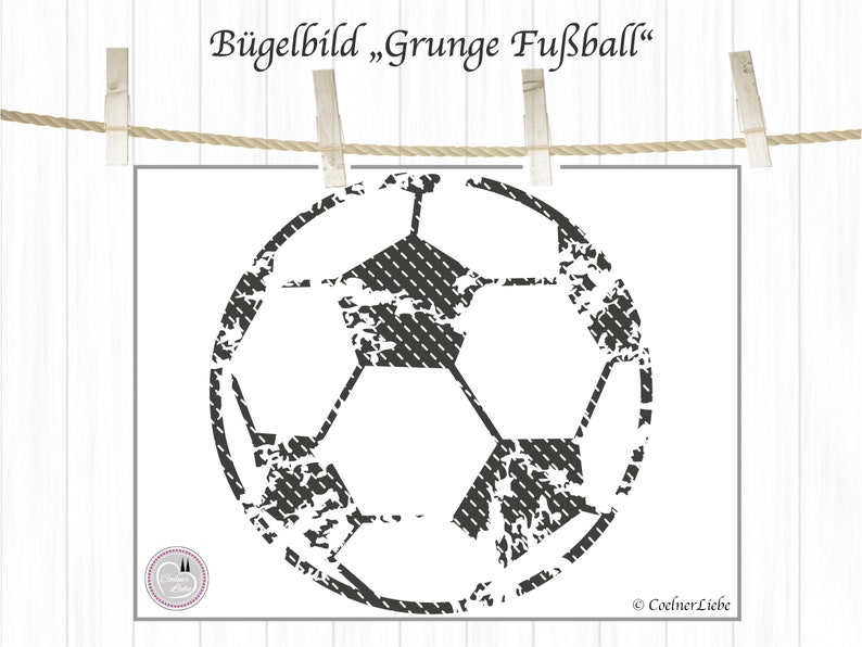 Bügelbild Fussball im angesagten Grunge Look image 6