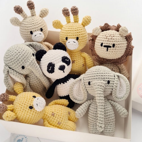 Crochet Safari Small Baby Animal Toys Gifts for 1 Year Old - Etsy Crochet Safari Small Baby Animal Toys Gifts for 1 Year Old - Etsy