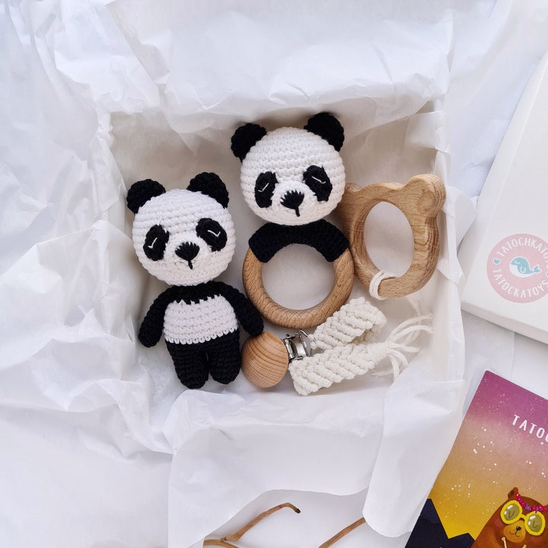 Monochrome Panda Baby Gift Basket Gender Neutral Gift Box for Etsy