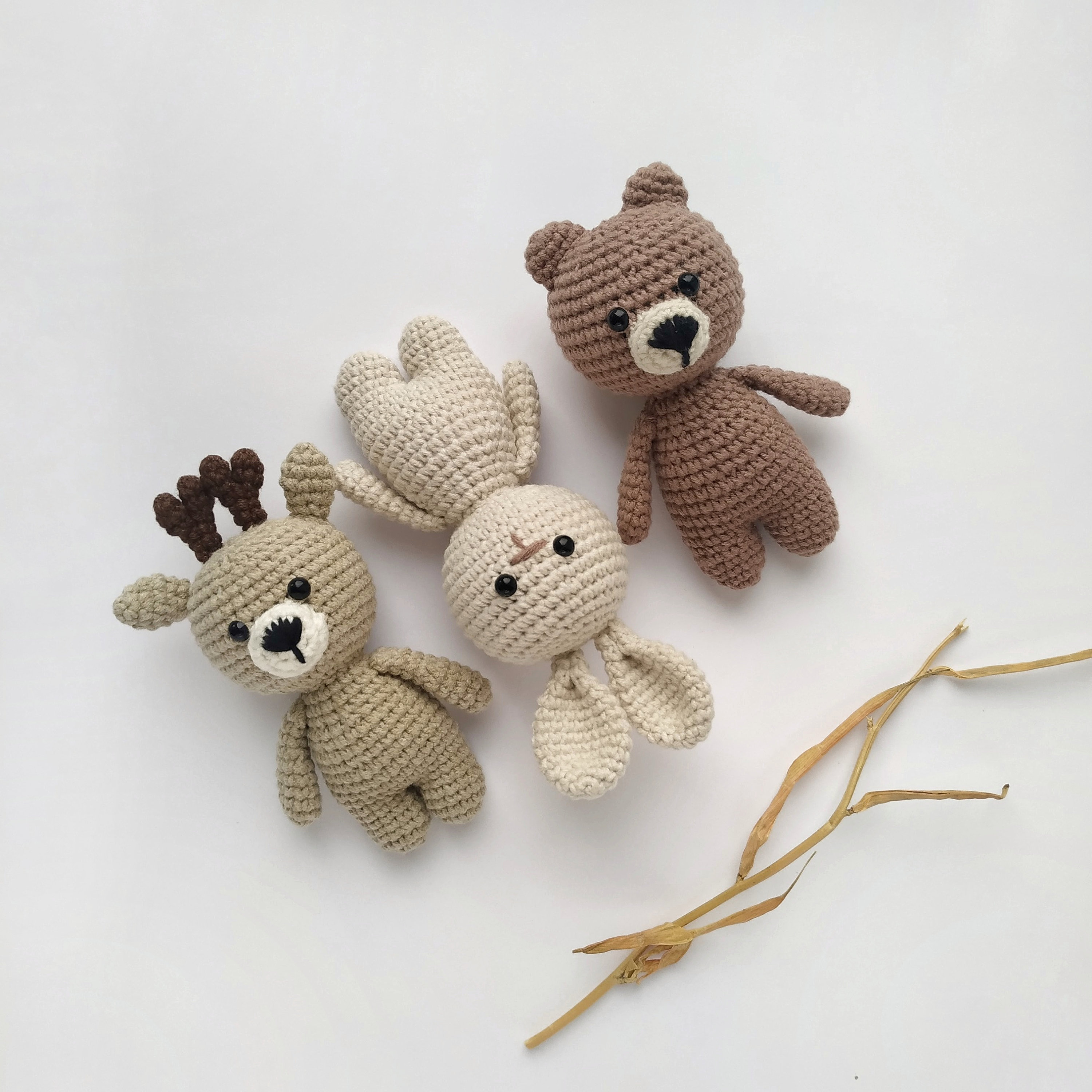 Woodland animals first birthday toys crochet small animal Etsy