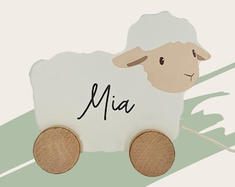 PULL-ON SHEEP, personalized, baby, birth gift, pregnancy gift, Little Dutch, personalized gifts