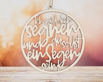 Ich will dich segnen, Christliche Geschenke, Wandschmuck, Weihnachtsgeschenk, Konfirmation, Kommunion, Taufe, Bibelvers