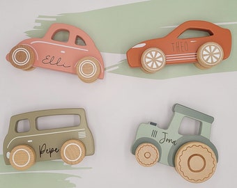 SAMOCHÓD DREWNIANY, personalizowany, dziecko, prezent na narodziny, prezent ciążowy, Little Dutch, prezenty personalizowane