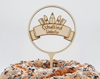 Cake Topper Einschulung, Tortenstecker Schulanfang