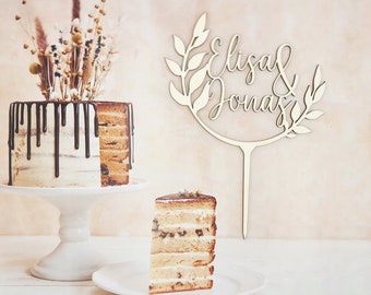 Cake Topper personalisiert halb rund, Kuchenstecker, Hochzeit, Hochzeitstorte, Torte, Fest