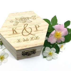 Personalisierte Hochzeitsring-Box, Ringbox, Ringschachtel, Holz-Ringbox, Ring-Geschenk-Box Bild 3