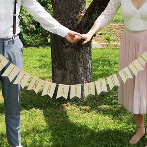 Wimpelkette HOCHZEIT, Girlande, Hochzeitsgirlande, Namensgirlande, Mr and Mrs Girlande, Danke