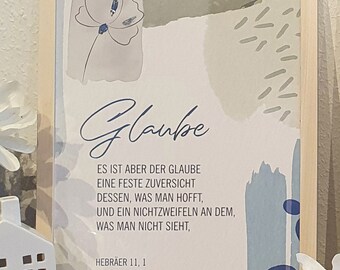 Poster "Glaube" mit silbernen Elementen